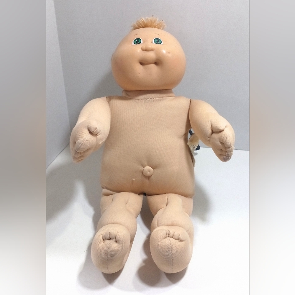 Vintage Cabbage Patch Kids Baby Boy Doll Blonde Hair Green Eyes Xavier Roberts